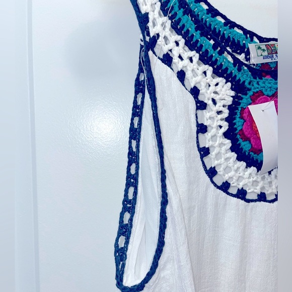NWT India Boutique Crochet Embellished Dress/Cover-Up. One Size Fits Most. R34 - Picture 5 of 7
